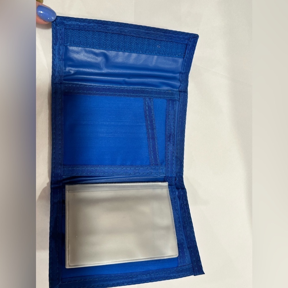 Vintage 1980’s Coca-Cola RARE BLUE Wave Tri-Fold Velcro Wallet Coke Classic - Picture 5 of 8